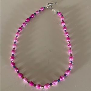 Dyed cultured fresh water pearl necklace